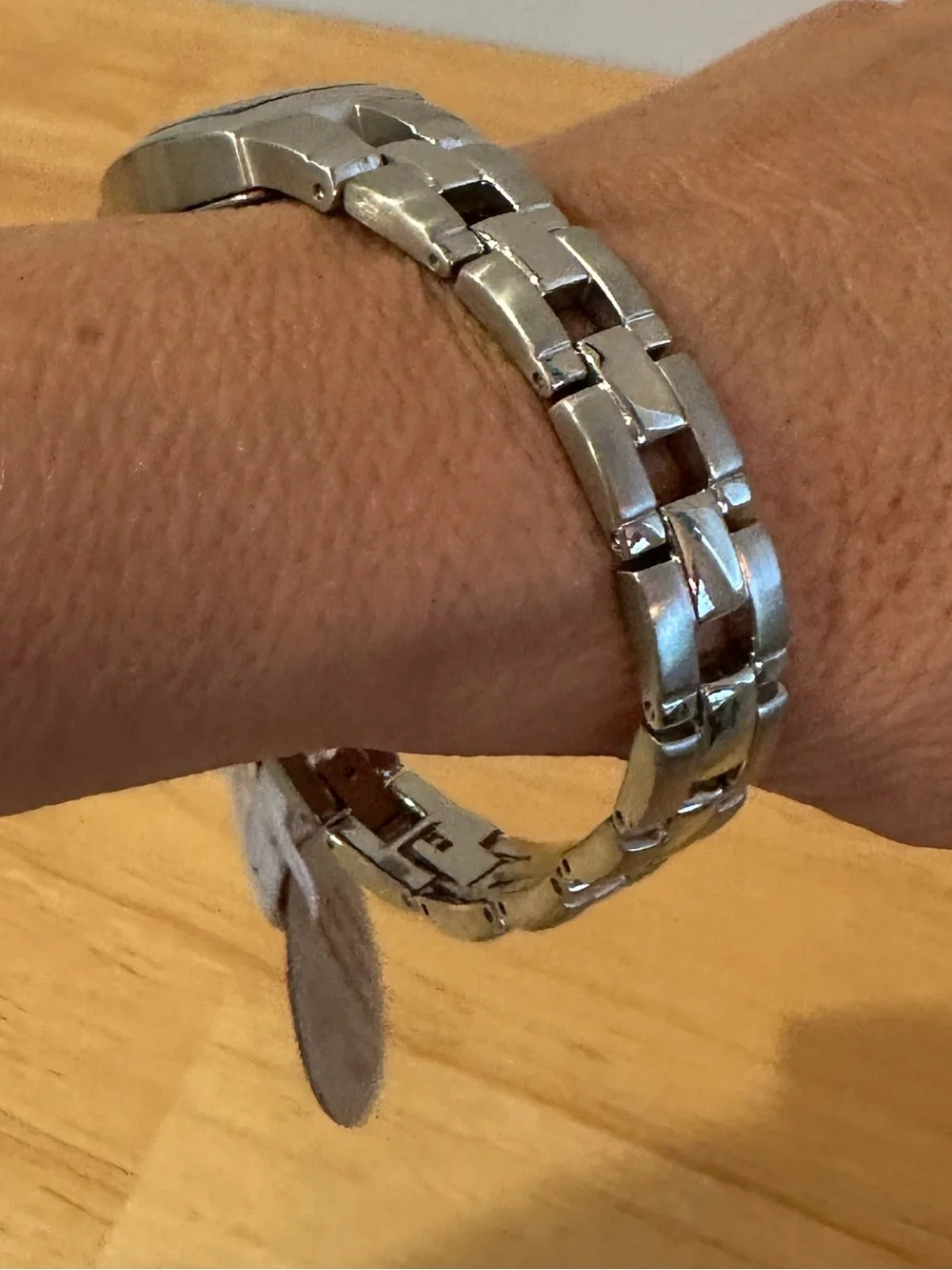 Fossil Silver Bracelet Watch with Pink-to-Orange Gradient Dial NWT
